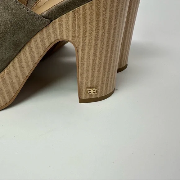 Sam Edelman Shiloh Suede Mule Heel, Olive Suede, Size 6.5 - Picture 5 of 12
